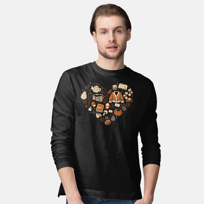 Cozy Autumn Heart-Mens-Long Sleeved-Tee-xMorfina