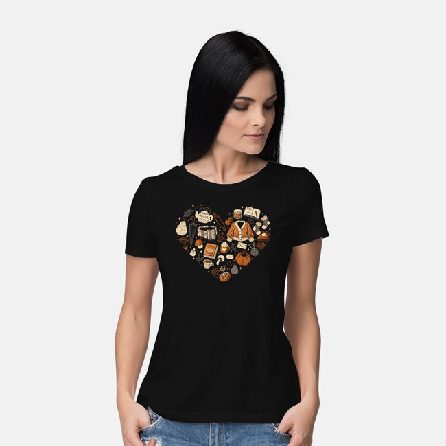 Cozy Autumn Heart-Womens-Basic-Tee-xMorfina