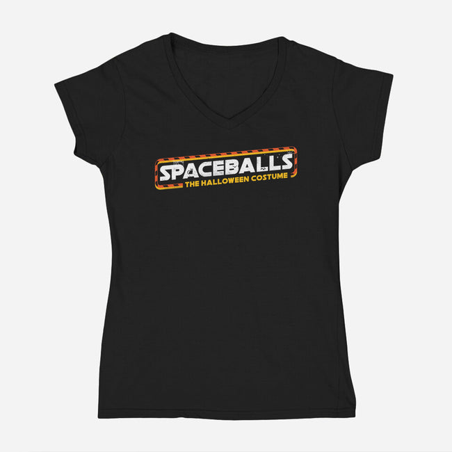 Spaceballs The Halloween Costume-Womens-V-Neck-Tee-rocketman_art