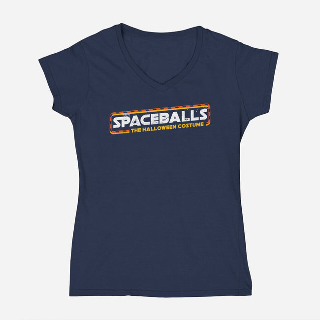Spaceballs The Halloween Costume-Womens-V-Neck-Tee-rocketman_art