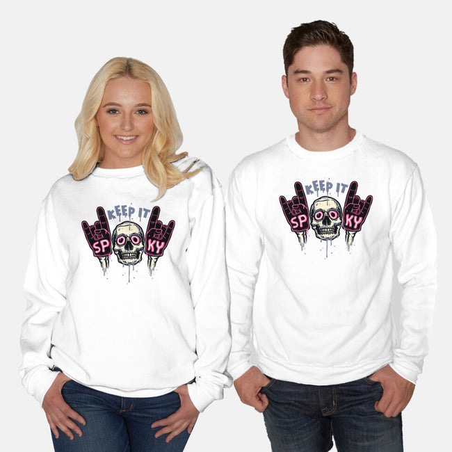 Keep It Spooky-Unisex-Crew Neck-Sweatshirt-glitchygorilla