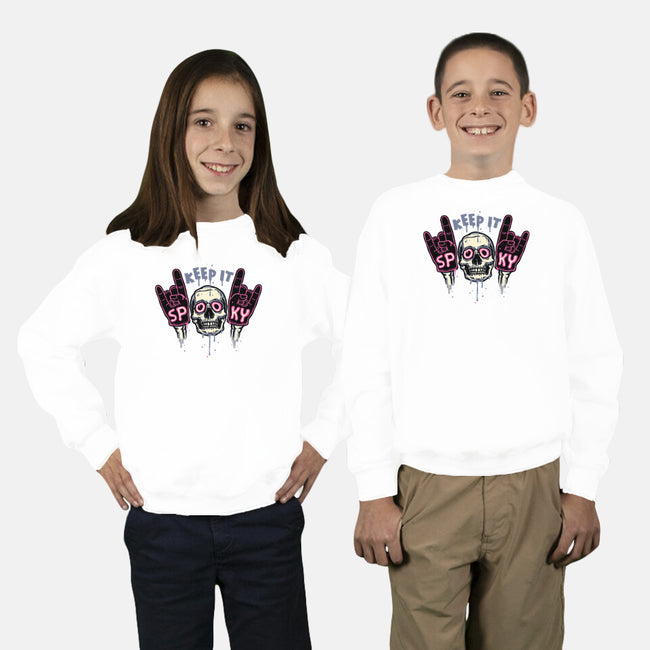 Keep It Spooky-Youth-Crew Neck-Sweatshirt-glitchygorilla