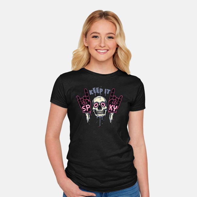 Keep It Spooky-Womens-Fitted-Tee-glitchygorilla