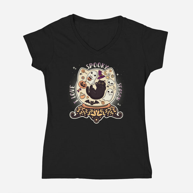 I Love Spooky Season-Womens-V-Neck-Tee-Freecheese