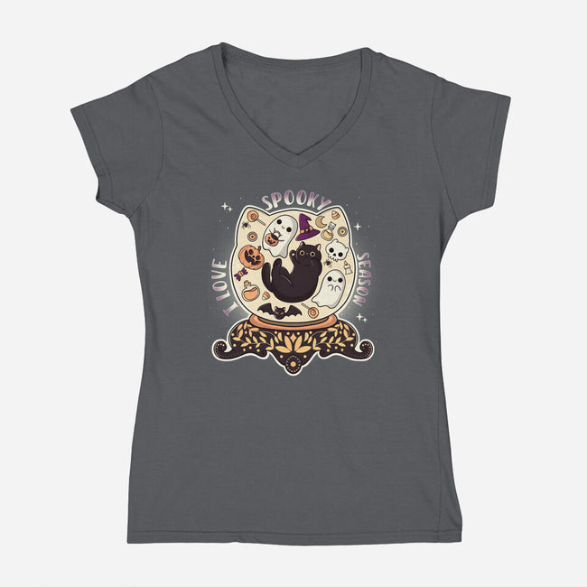 I Love Spooky Season-Womens-V-Neck-Tee-Freecheese