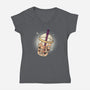 Bubble Halloween-Womens-V-Neck-Tee-Freecheese