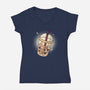 Bubble Halloween-Womens-V-Neck-Tee-Freecheese