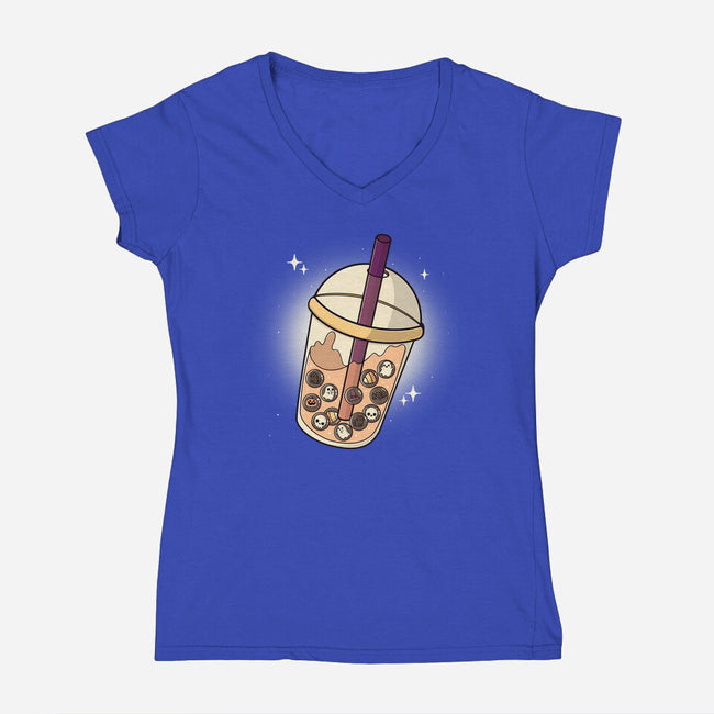 Bubble Halloween-Womens-V-Neck-Tee-Freecheese