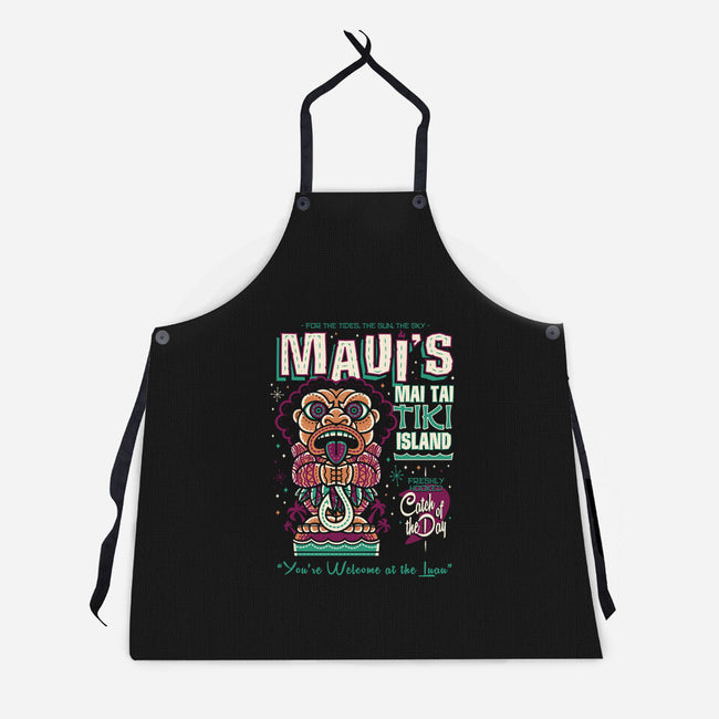 Maui's Mai Tai Tiki-Unisex-Kitchen-Apron-Nemons