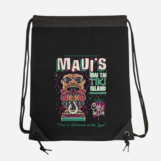 Maui's Mai Tai Tiki-None-Drawstring-Bag-Nemons