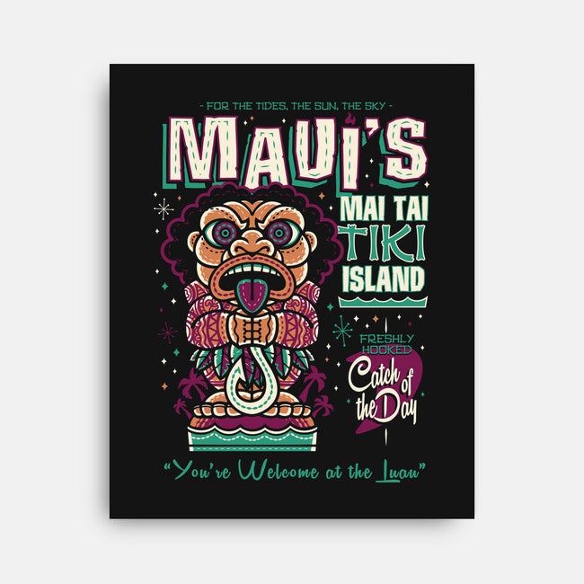 Maui's Mai Tai Tiki-None-Stretched-Canvas-Nemons
