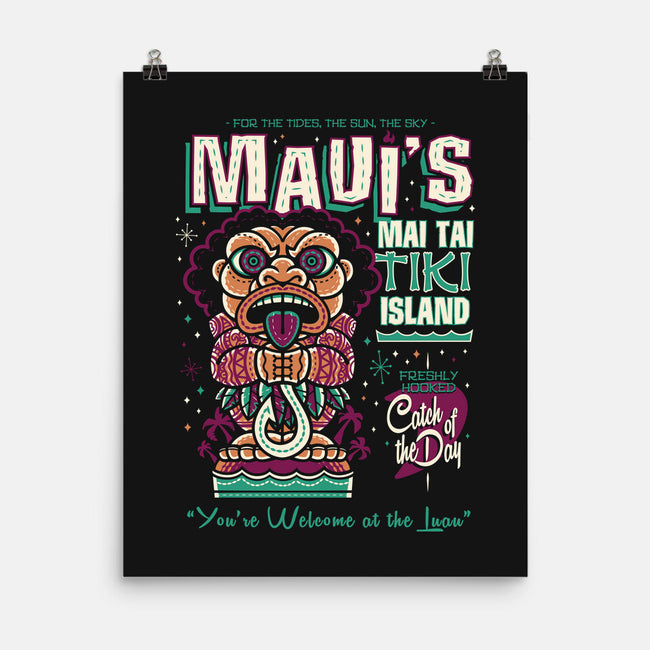 Maui's Mai Tai Tiki-None-Matte-Poster-Nemons
