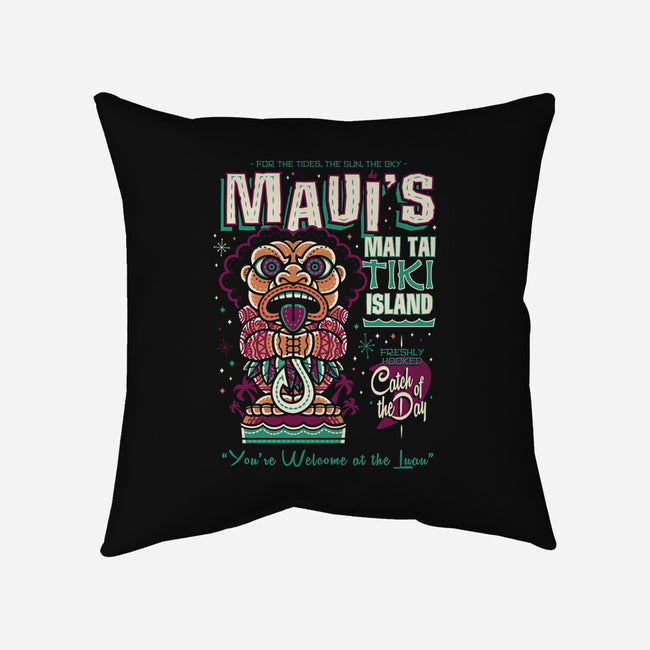 Maui's Mai Tai Tiki-None-Removable Cover w Insert-Throw Pillow-Nemons