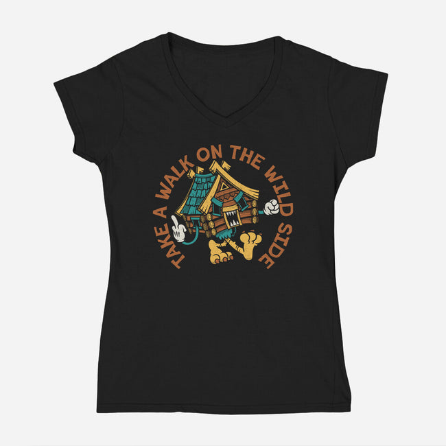 Take A Walk On The Wild Side-Womens-V-Neck-Tee-Nemons