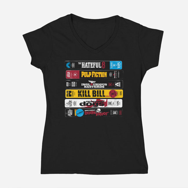 VHS Pulp-Womens-V-Neck-Tee-Nemons