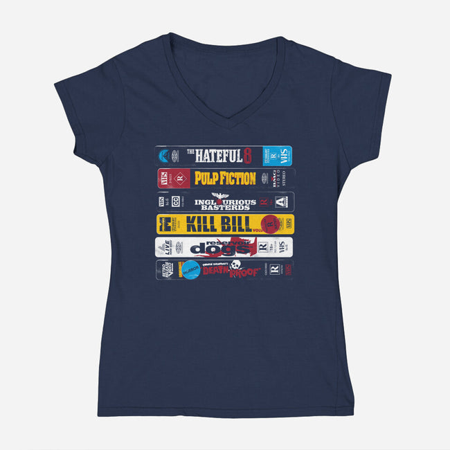 VHS Pulp-Womens-V-Neck-Tee-Nemons