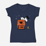 Haunted Doghouse-Womens-V-Neck-Tee-damglynn