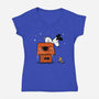 Haunted Doghouse-Womens-V-Neck-Tee-damglynn