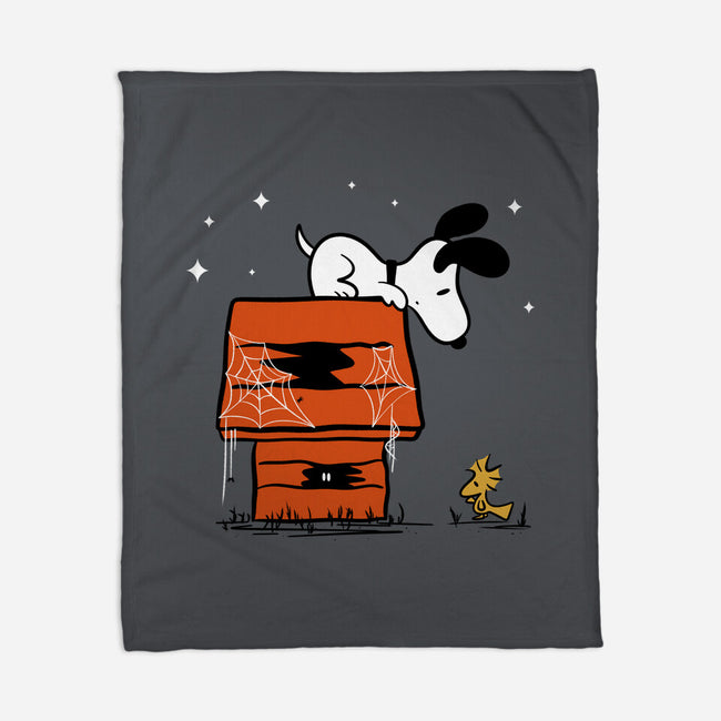 Haunted Doghouse-None-Fleece-Blanket-damglynn