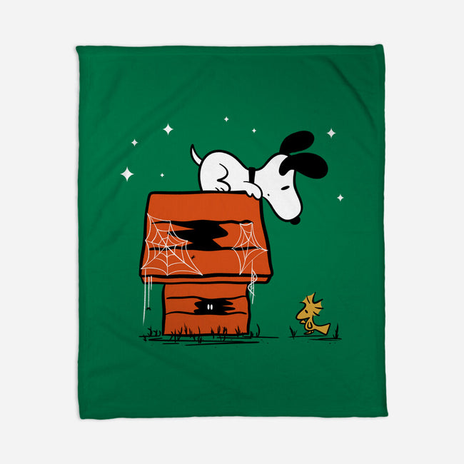 Haunted Doghouse-None-Fleece-Blanket-damglynn