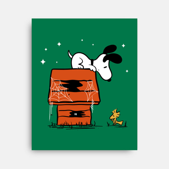 Haunted Doghouse-None-Stretched-Canvas-damglynn