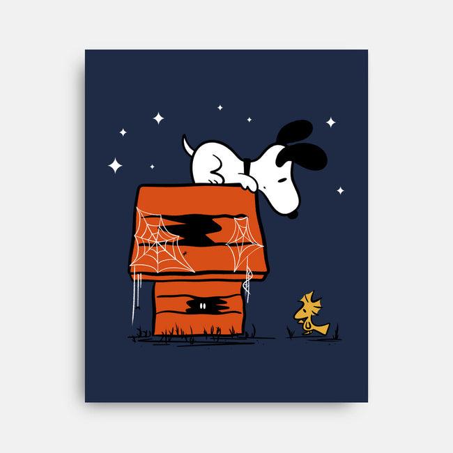 Haunted Doghouse-None-Stretched-Canvas-damglynn