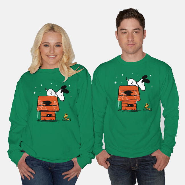 Haunted Doghouse-Unisex-Crew Neck-Sweatshirt-damglynn