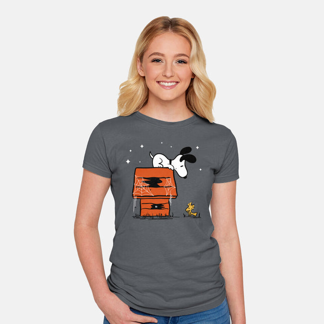Haunted Doghouse-Womens-Fitted-Tee-damglynn