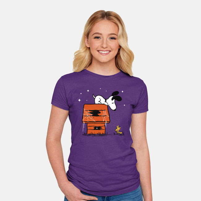 Haunted Doghouse-Womens-Fitted-Tee-damglynn