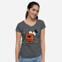 Haunted Doghouse-Womens-V-Neck-Tee-damglynn