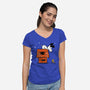 Haunted Doghouse-Womens-V-Neck-Tee-damglynn