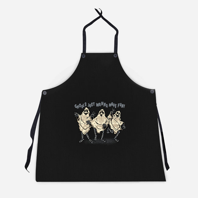 Just Wanna Have Fun-Unisex-Kitchen-Apron-glitchygorilla
