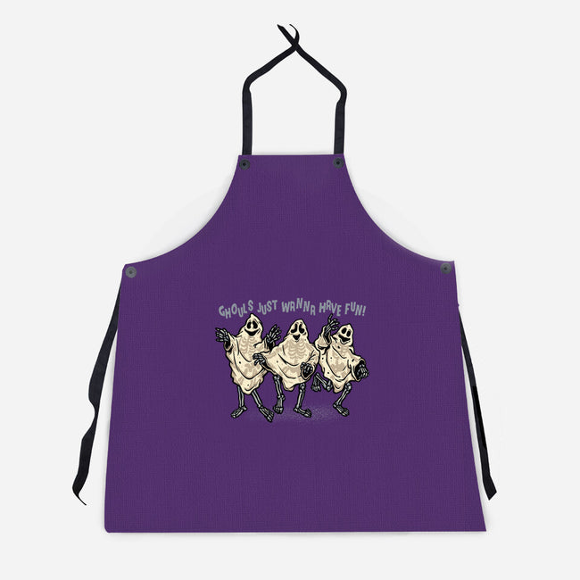 Just Wanna Have Fun-Unisex-Kitchen-Apron-glitchygorilla
