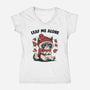 Leaf Me Alone This Fall-Womens-V-Neck-Tee-Marinho