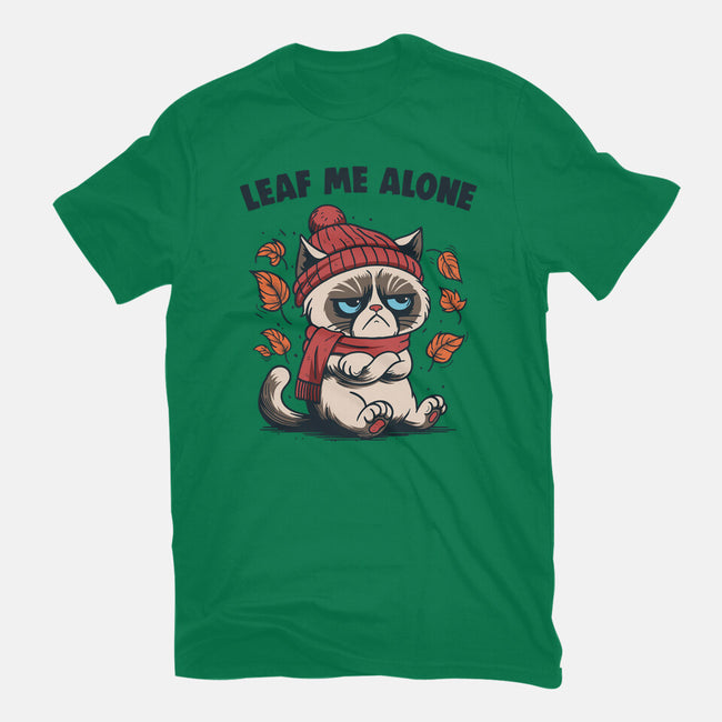 Leaf Me Alone This Fall-Womens-Fitted-Tee-Marinho