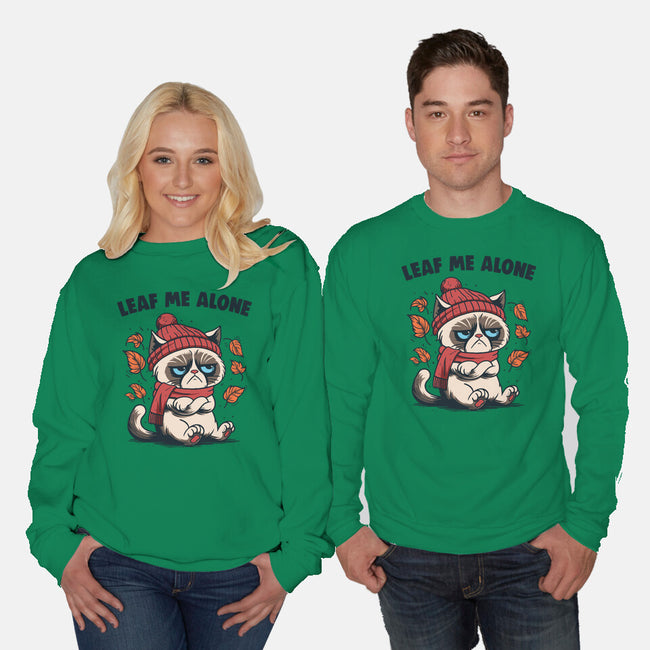 Leaf Me Alone This Fall-Unisex-Crew Neck-Sweatshirt-Marinho