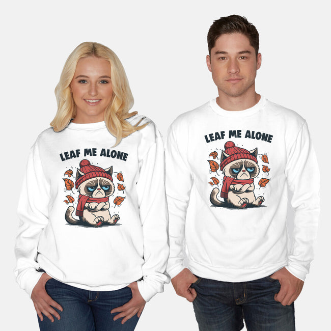 Leaf Me Alone This Fall-Unisex-Crew Neck-Sweatshirt-Marinho
