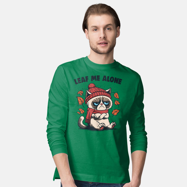 Leaf Me Alone This Fall-Mens-Long Sleeved-Tee-Marinho