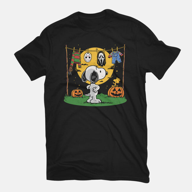Snoopy Halloween Costume-Mens-Heavyweight-Tee-Marinho