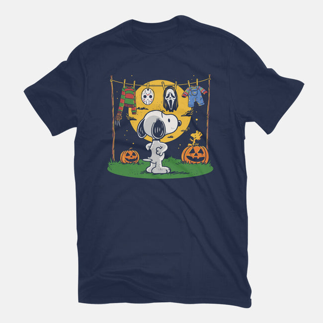 Snoopy Halloween Costume-Youth-Basic-Tee-Marinho