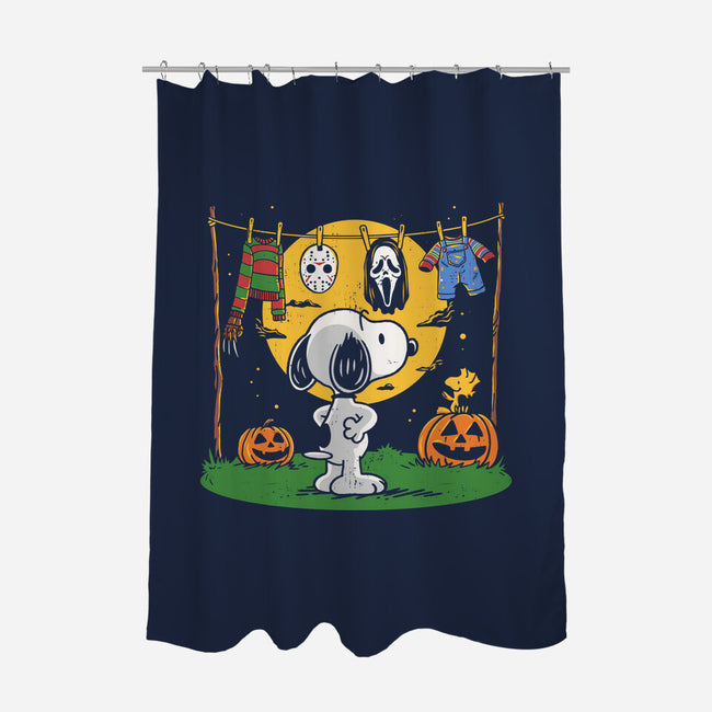 Snoopy Halloween Costume-None-Polyester-Shower Curtain-Marinho