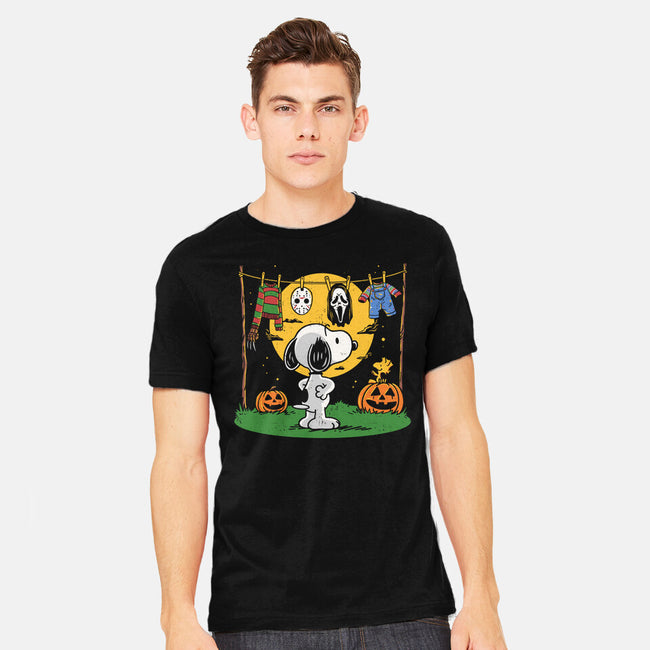 Snoopy Halloween Costume-Mens-Heavyweight-Tee-Marinho