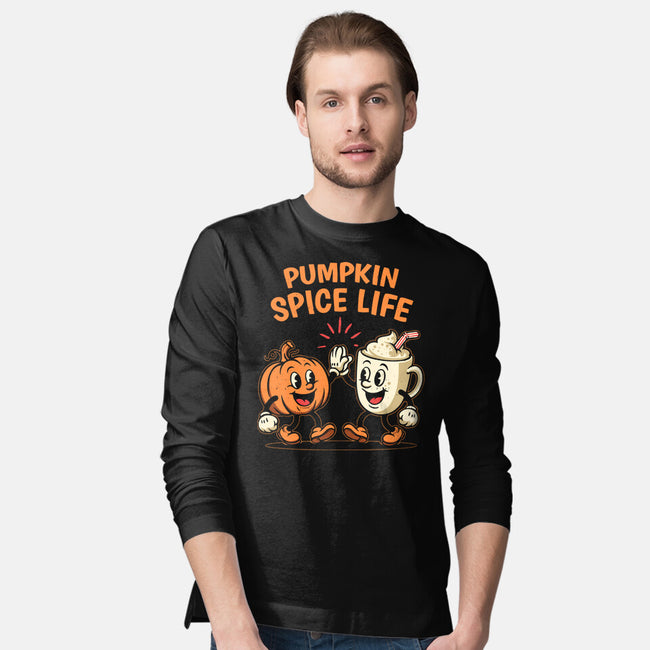Pumpkin Spice Life-Mens-Long Sleeved-Tee-Marinho