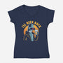 I'll Beer Back-Womens-V-Neck-Tee-Marinho