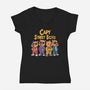 Capy Street Boys-Womens-V-Neck-Tee-Marinho