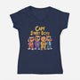 Capy Street Boys-Womens-V-Neck-Tee-Marinho