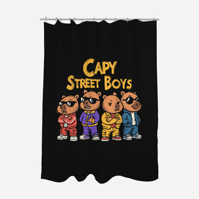 Capy Street Boys-None-Polyester-Shower Curtain-Marinho