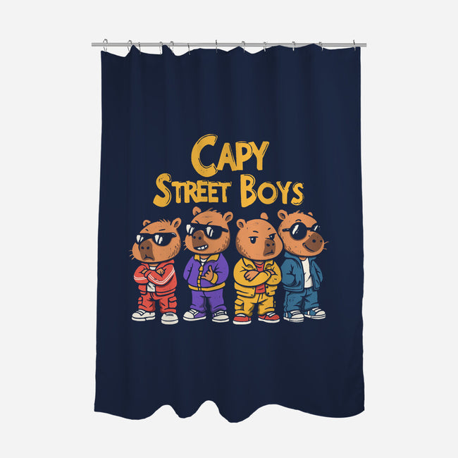 Capy Street Boys-None-Polyester-Shower Curtain-Marinho