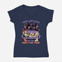 Ghosts and Cats Everywhere-Womens-V-Neck-Tee-Studio Mootant