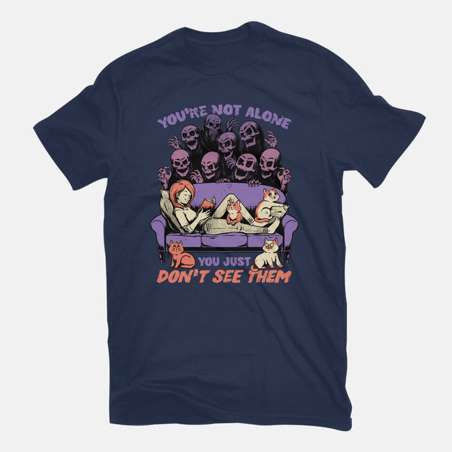 Ghosts and Cats Everywhere-Unisex-Basic-Tee-Studio Mootant